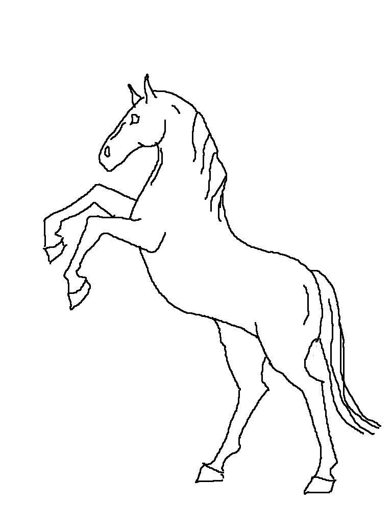768x1029 easy to draw horses rearing horse line drawing - Rearing Horse Drawing