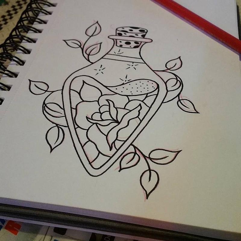 800x800 rebel muse tattoo original art drawings rose potion - Rebel Drawings