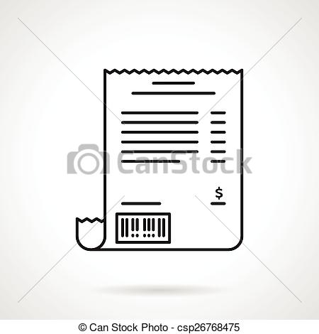 450x470 receipt black line vector icon black flat line vector icon - Receipt Drawing
