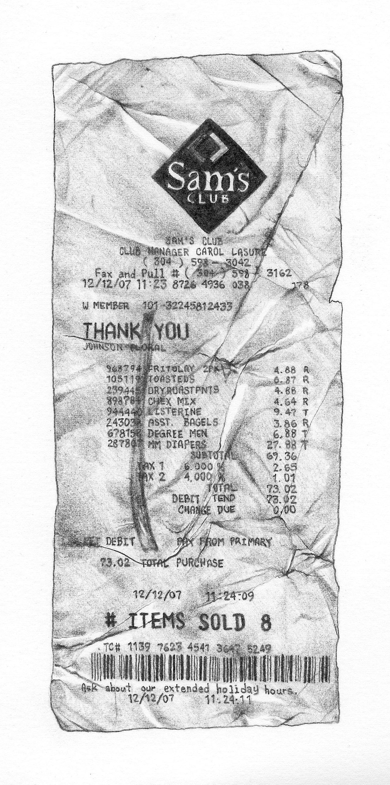 1272x2561 Receipts Joseph Lupo - Receipt Drawing