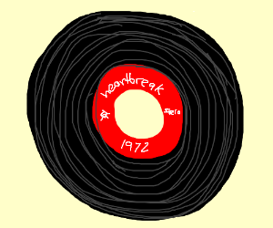300x250 heart break vinyl record drawing - Record Drawing