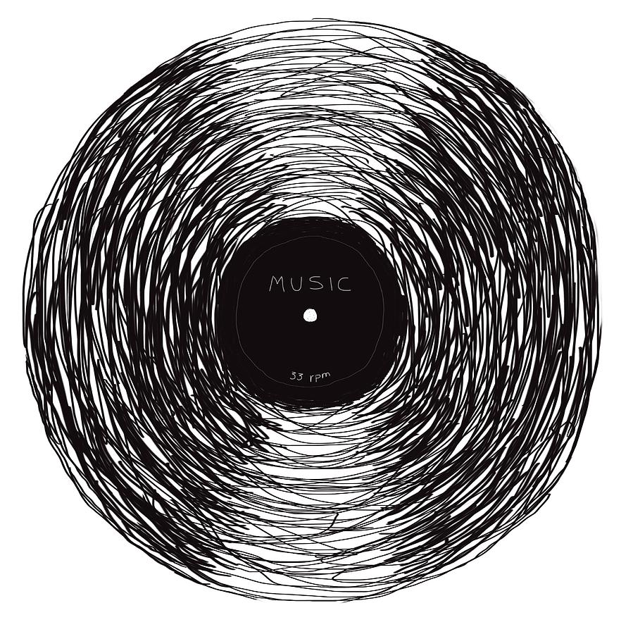 899x900 vinyl record drawing - Record Drawing