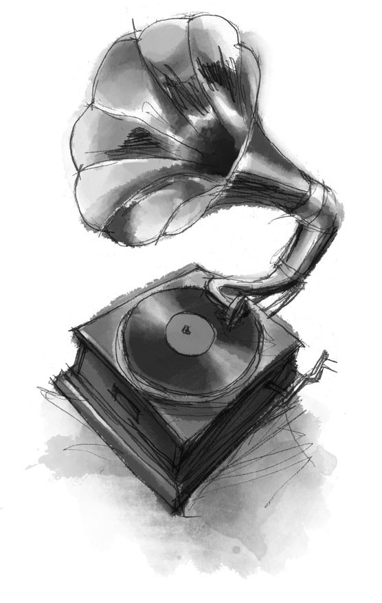 Record Player Drawing at PaintingValley.com | Explore collection of