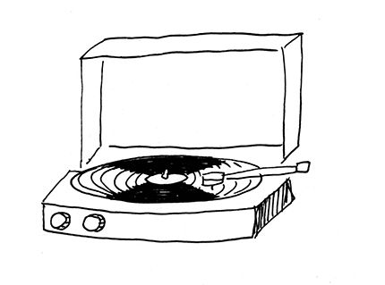 430x319 record player records in music drawings, music - Record Player Drawing