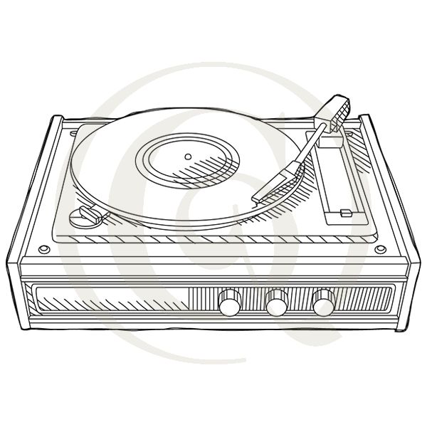 Record Player Drawing at PaintingValley.com | Explore collection of