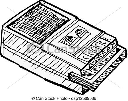 450x354 compact tape recorder - Recorder Drawing
