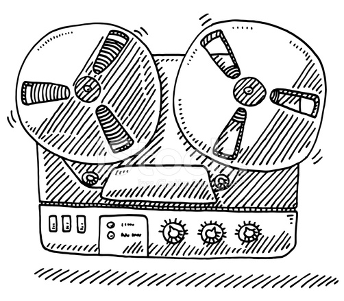 502x439 old style tape recorder drawing stock vector - Recorder Drawing