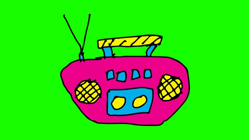 852x480 kids drawing green screen with theme of tape recorder - Recorder Drawing