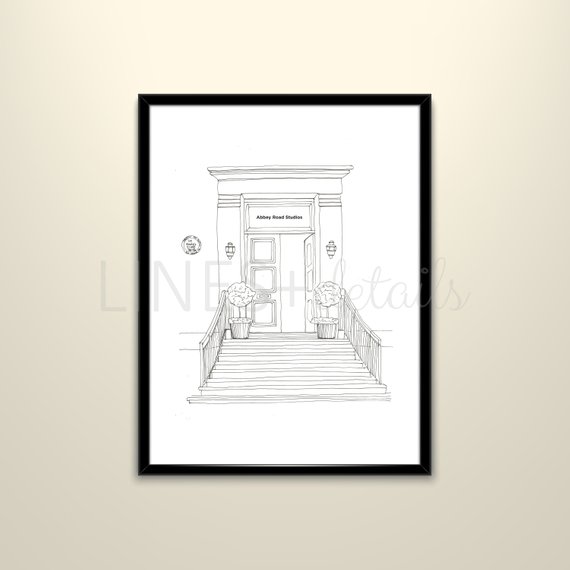 570x570 abbey road studios line drawing architecture print building etsy - Recording Studio Drawing