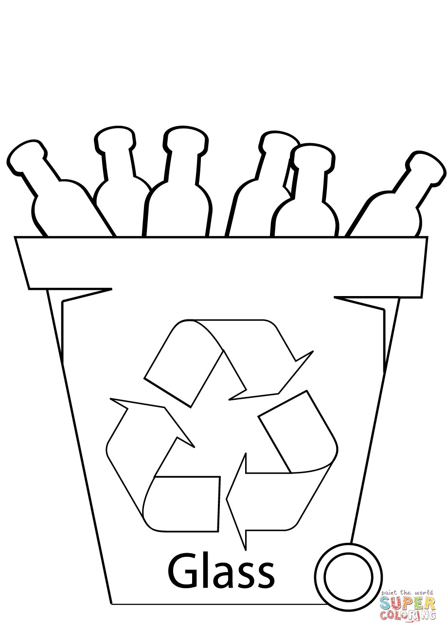 919x1300 glass recycling bin coloring - Recycle Bin Drawing
