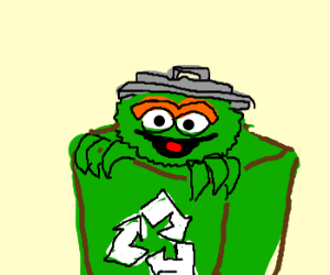300x250 oscar the grouch moves to recycling bin drawing - Recycle Bin Drawing
