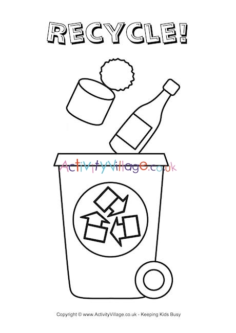 460x650 recycle bin colouring page - Recycle Bin Drawing