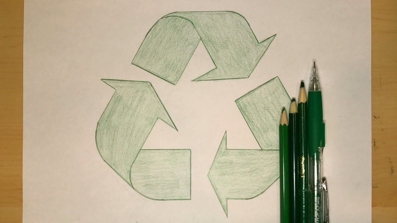 1280x720 how to draw the recycling symbol symbol drawing - Recycle Drawing