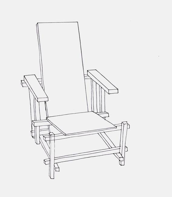 569x650 red and blue chair line drawing - Red And Blue Drawing