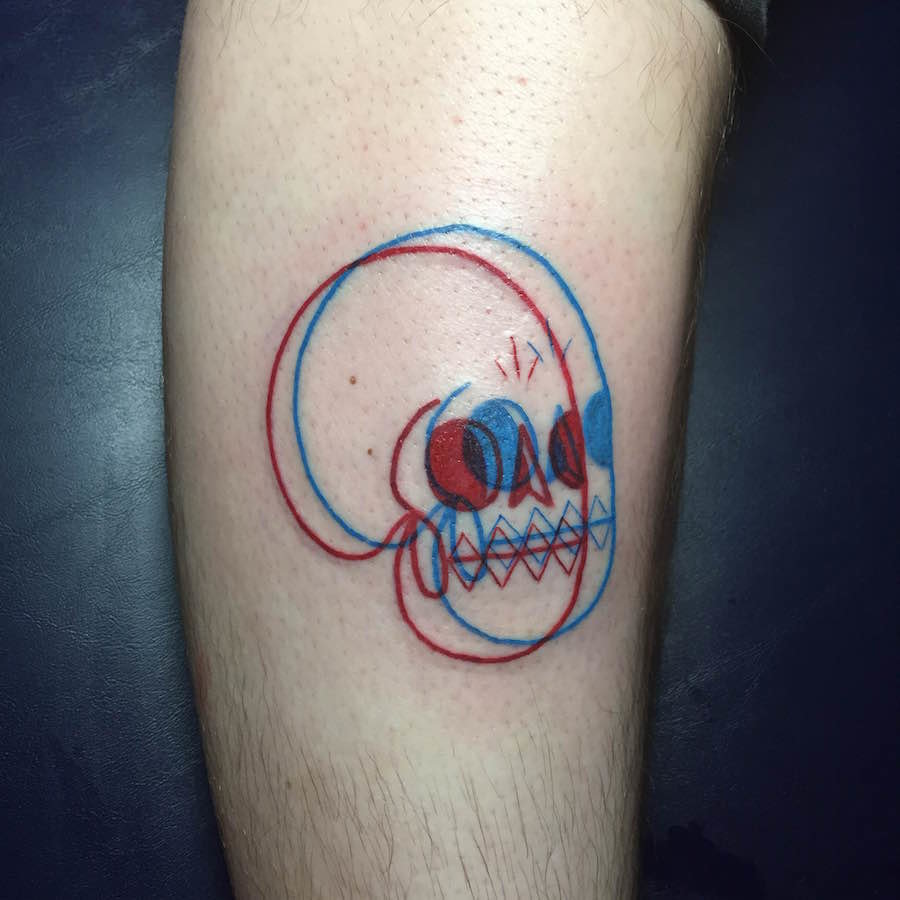 900x900 This Artist's Tattoos Will Practically Jump Off Your Skin - Red And Blue Drawing