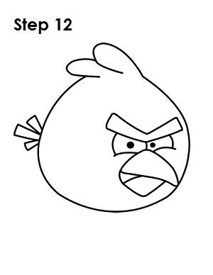 300x388 How To Draw Angry Birds - Red Angry Bird Drawing
