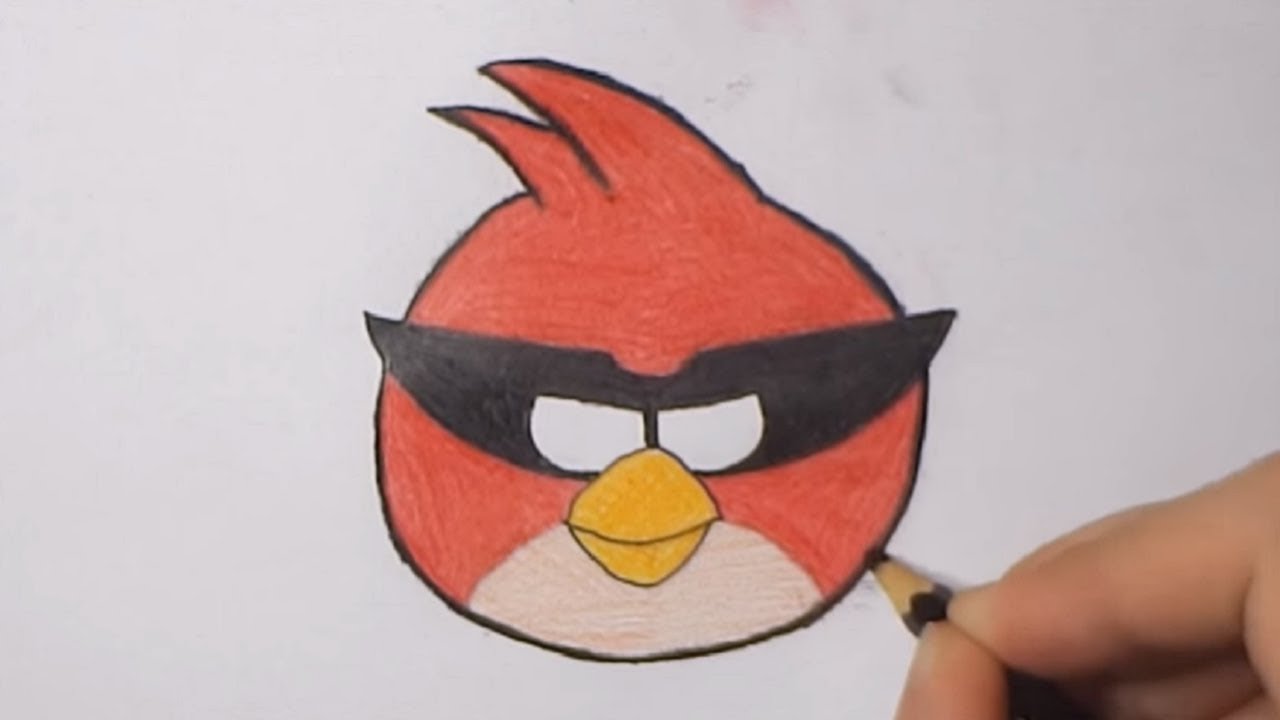 1280x720 How To Draw Red - Red Angry Bird Drawing