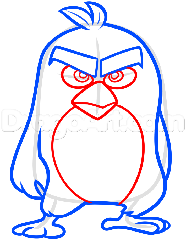 Red Angry Bird Drawing at PaintingValley.com | Explore collection of ...