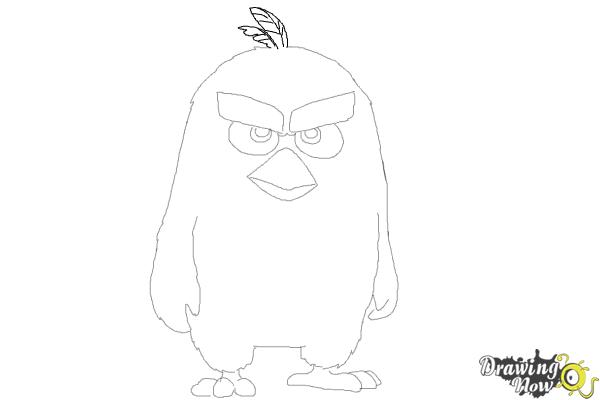 600x400 How To Draw Red From The Angry Birds Movie - Red Angry Bird Drawing