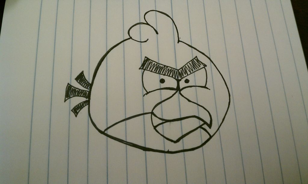 1024x612 How To Draw The Red Angry Birdeven If You Can't Draw - Red Angry Bird Drawing