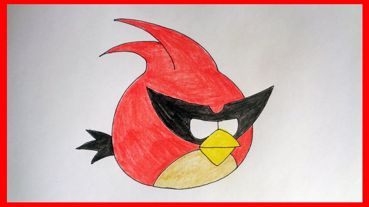 1280x720 How To Draw Super Red Bird From Angry Birds Space - Red Angry Bird Drawing