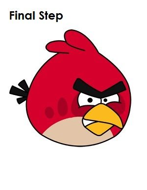 300x388 Draw Red Angry Bird - Red Angry Bird Drawing