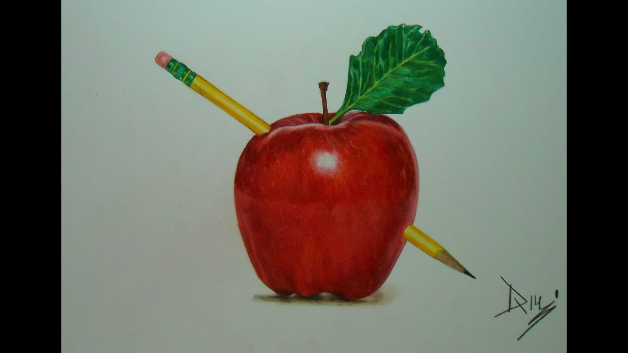 1280x720 Drawing An Apple - Red Apple Drawing