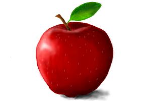 300x200 How To Draw Red Apple - Red Apple Drawing