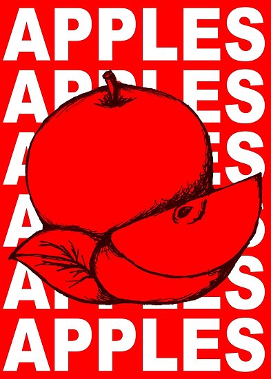 393x550 Red Apple Fruit Food On Red Background Design Drawing Illustration - Red Apple Drawing