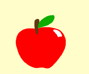 300x250 Shining Red Apple Drawing - Red Apple Drawing