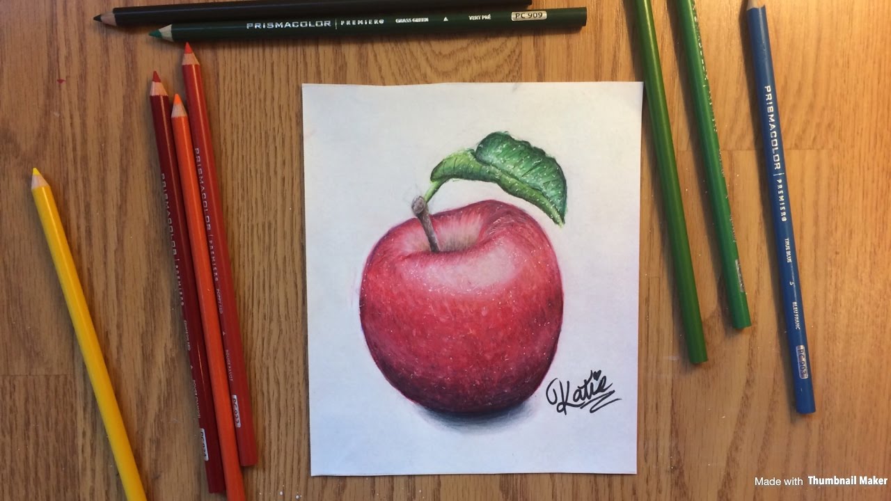1280x720 Drawing A Red Apple - Red Apple Drawing