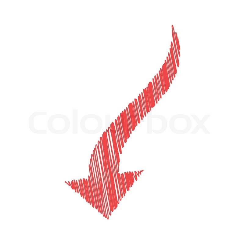 800x800 Vector Illustration Of A Hand Drawn Stock Vector Colourbox - Red Arrow Drawing