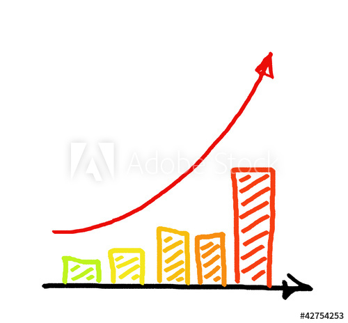 500x464 a red arrow business graph hand drawing - Red Arrow Drawing