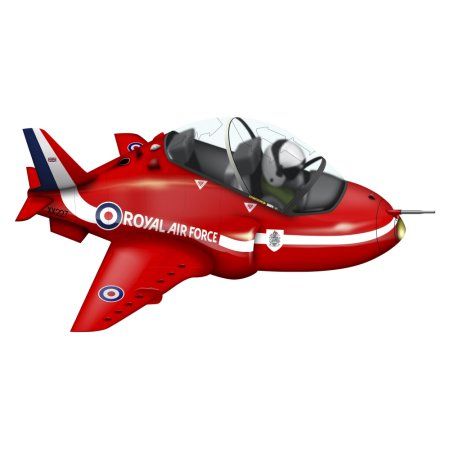 450x450 Cartoon Illustration Of A Royal Air Force Red Arrows Hawk Airplane - Red Arrow Drawing