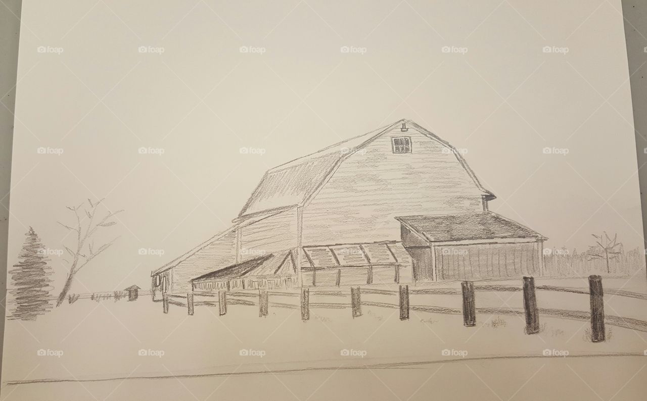 1280x794 The Red Barn Drawing Stock Photo - Red Barn Drawing