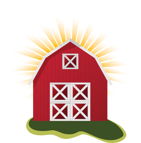 588x597 Red Barn Clip Art - Red Barn Drawing