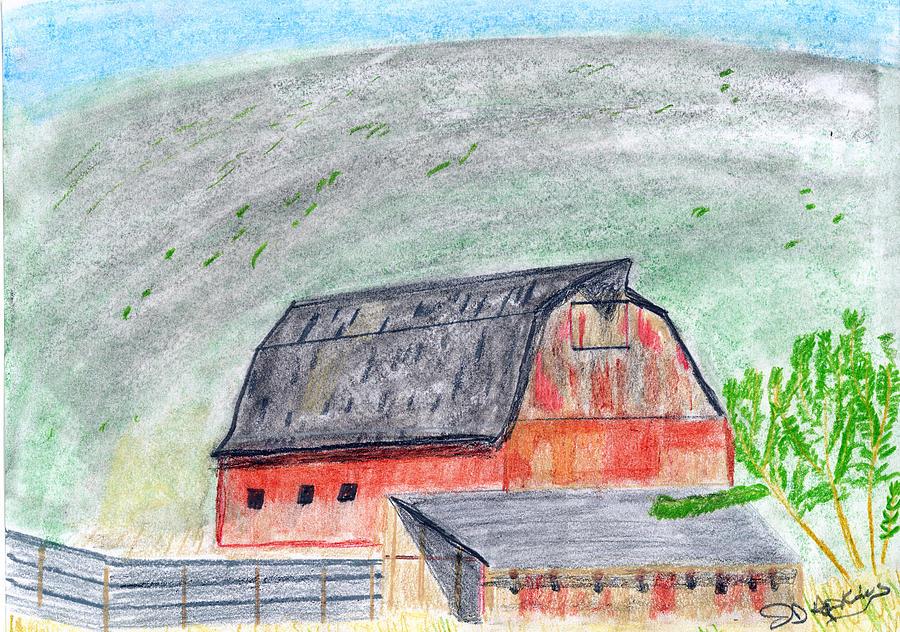900x632 Red Barn Drawing - Red Barn Drawing