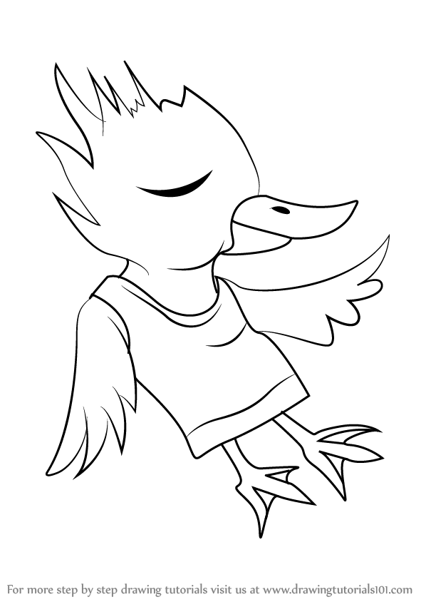 598x844 Learn How To Draw Red Bird From Undertale - Red Bird Drawing