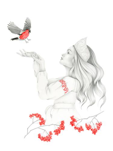 375x498 Red Bird Drawing - Red Bird Drawing