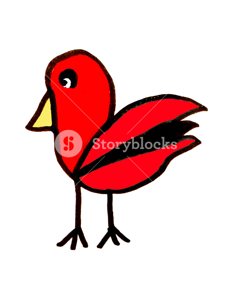 800x1000 Simple Bird Drawing In Vivid Red Colors Isolated - Red Bird Drawing