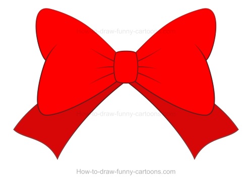 500x366 How To Draw A Bow - Red Bow Drawing