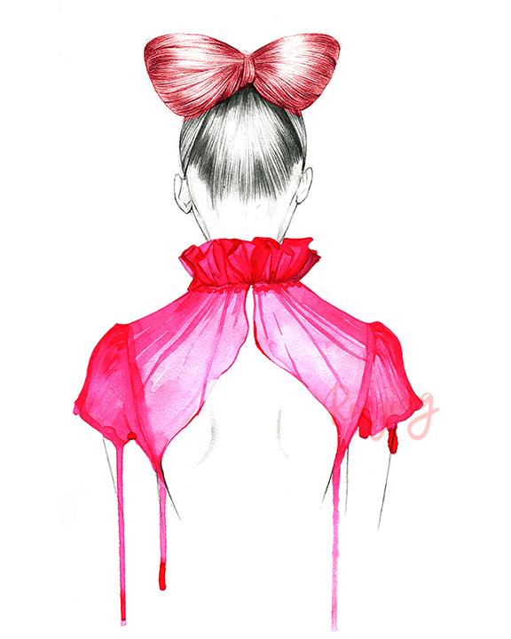 576x720 Red Bow Hair Shop Rongrong - Red Bow Drawing