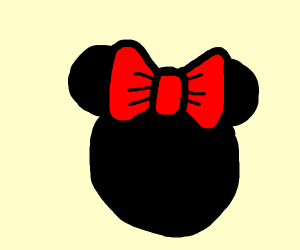 300x250 Mouse With Red Bow Drawing - Red Bow Drawing