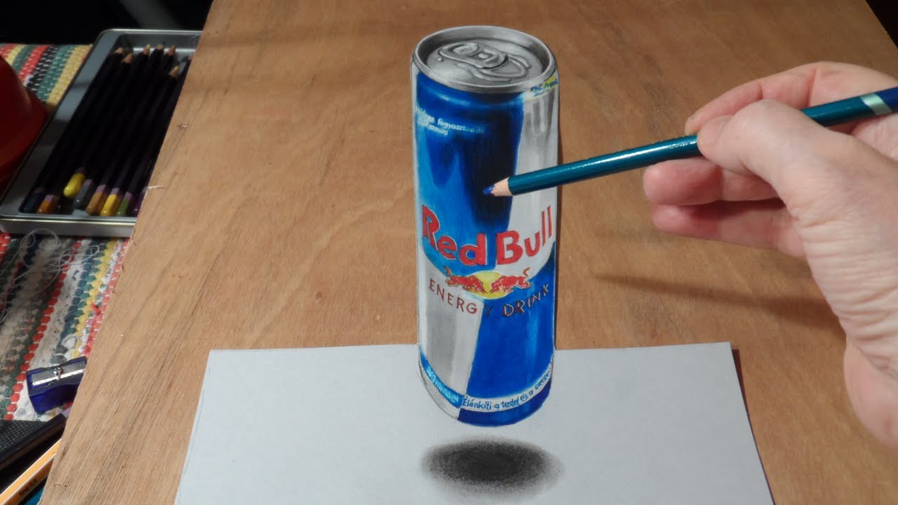 1280x720 levitating red bull can - Red Bull Drawing