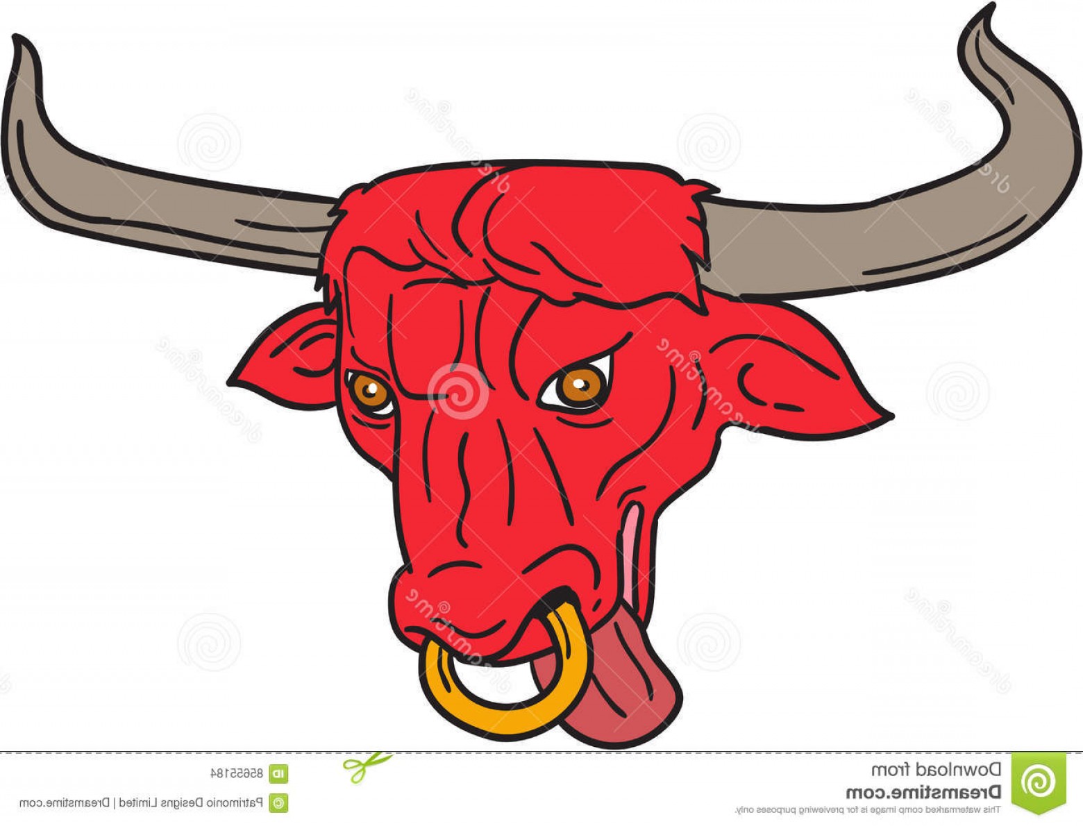 1560x1190 stock illustration texas longhorn red bull drawing sketch style - Red Bull Drawing