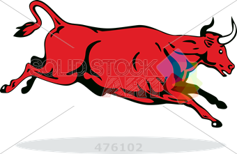 340x221 stock illustration of drawing of red bull jumping side view facing - Red Bull Drawing