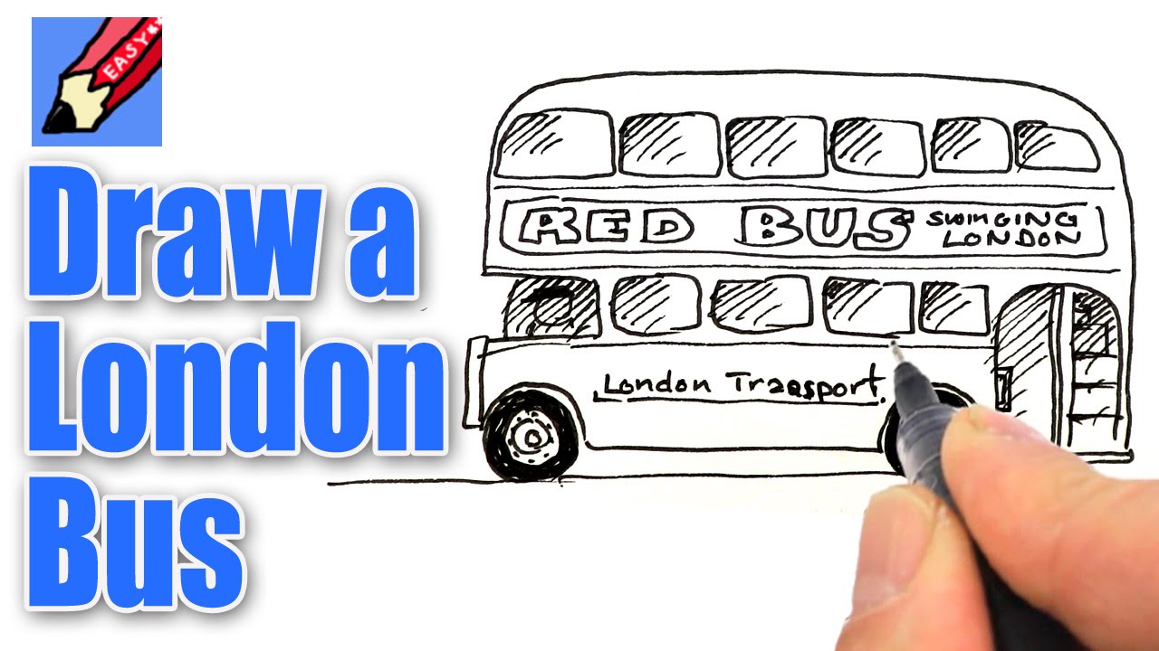1280x720 How To Draw A London Bus Real Easy - Red Bus Drawing