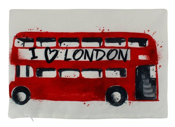 570x415 london pillow cover red bus throw pillow home decor etsy - Red Bus Drawing
