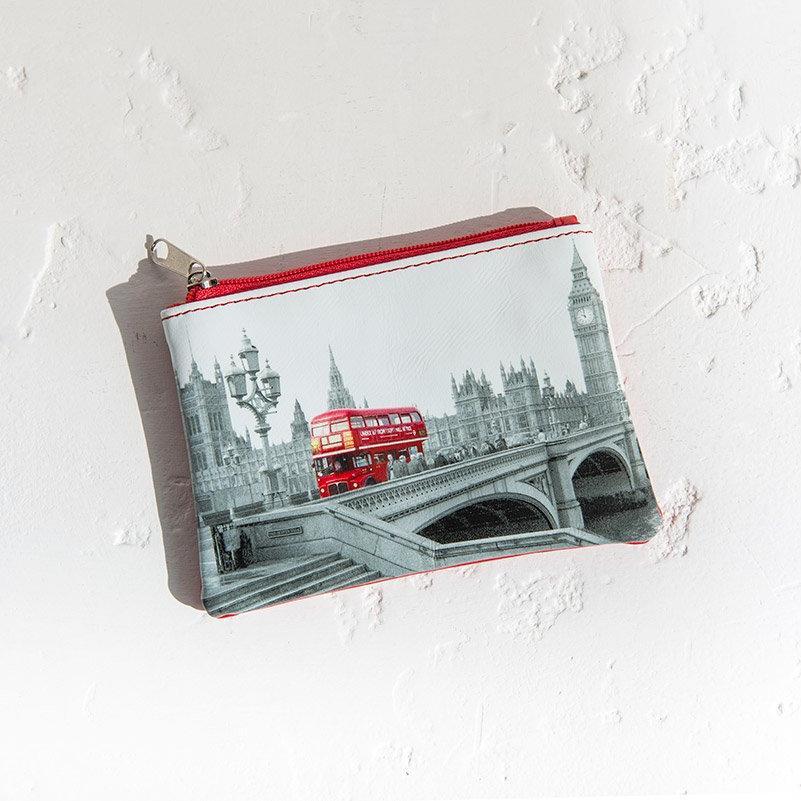 801x801 Red Bus Coin Purse With Zip Tower Bridge Shop - Red Bus Drawing