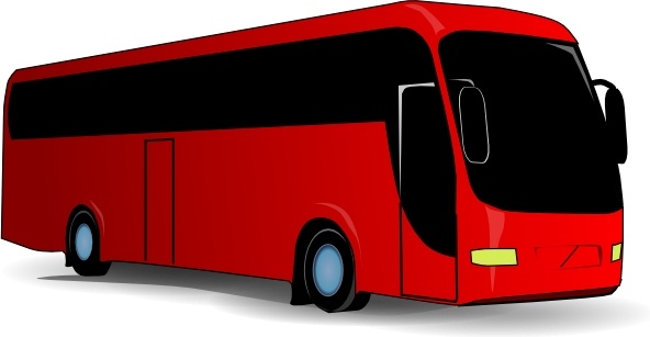592x307 Red Travel Bus Clip Art Free Vector In Open Office Drawing - Red Bus Drawing